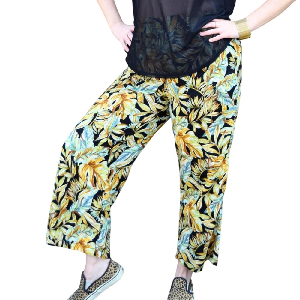 Wide Leg Floral Hawaiian Drawstring Pants 2X